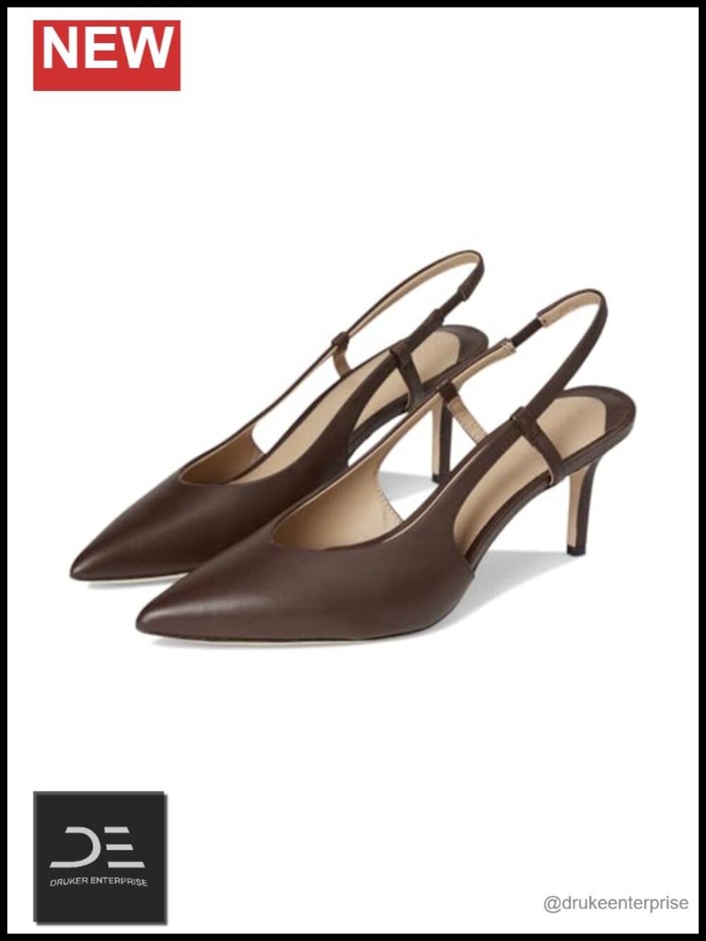 Lauren Ralph Lauren Khloe Leather Slingback Pumps Kitten Heel Pointed Toe Ankle